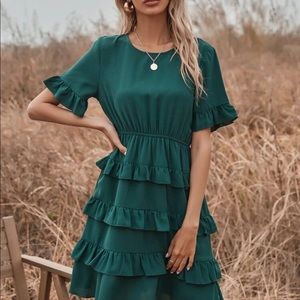 Jade Green Ruffle Mini Dress - M